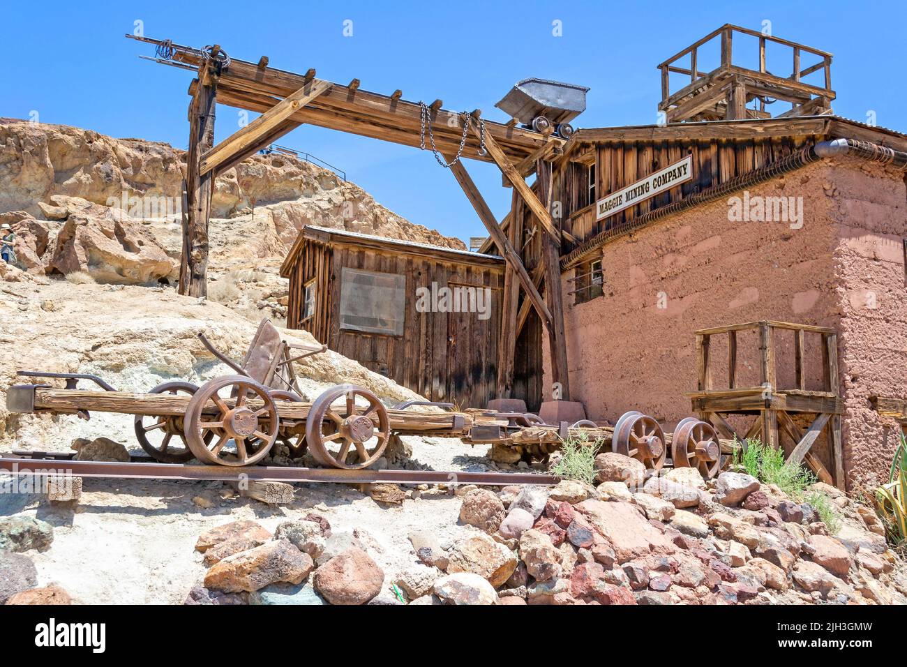 Silver mine 1890`s in Calico ghost town, California. Stock Photo